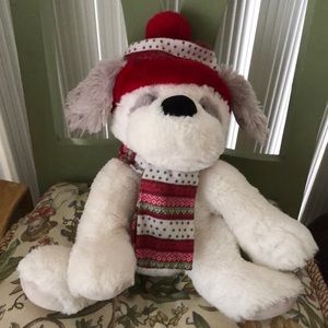 🐶Adorable Floppy ears Soft Plush Puppy friend with  scarf & hat - great gift 🎁